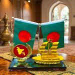 Premium Bangladesh Flag & Golden Boat Car Dashboard Showpiece - Image 2