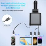 Car Roof Starlight 4 In 1 Retractable 66w Car Charger Dual Type-C Fast Adapter - Image 4