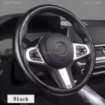 Universal  Artifitial Leather  Carbon Fiber Car Steering Wheel Cover - Image 4