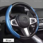 Universal  Artifitial Leather  Carbon Fiber Car Steering Wheel Cover - Image 3