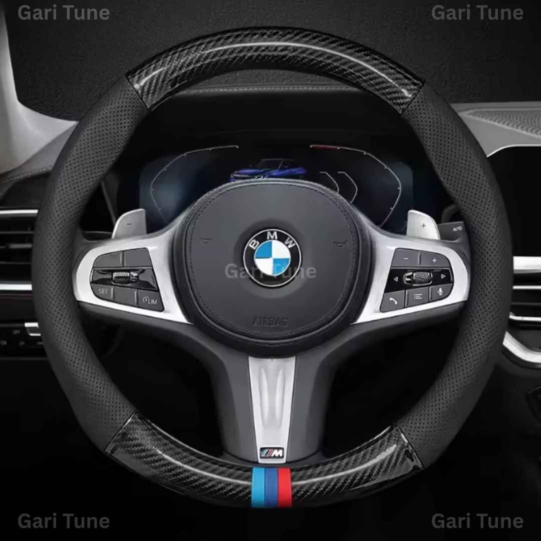 GT217-MAIN-Car 3 Color Half Carbon Steering Wheel cover-950 Car 3 Color Half Carbon Steering Wheel cover - Image 1